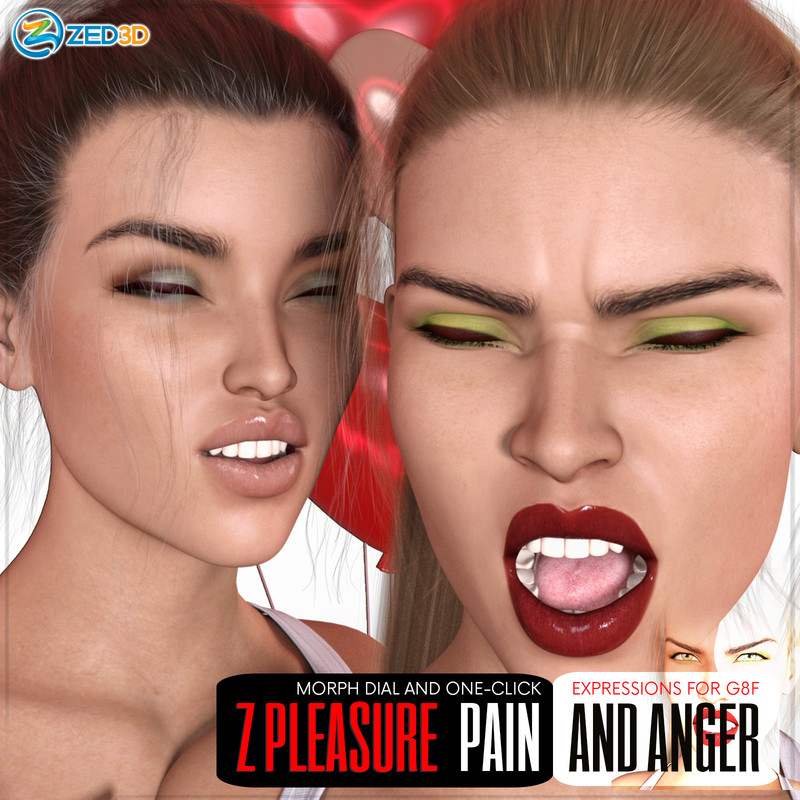 Z Pleasure Pain and Anger – Morph Dial and One-Click Expressions for G8F