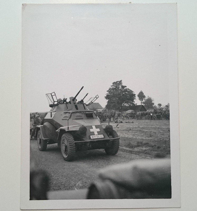 Foto, Polen, Panzer, Panzerspähwagen mit Balkenk