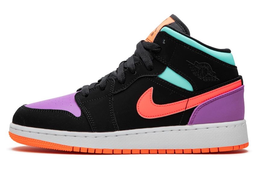 Nike Air Jordan 1 Mid GS Black Multi