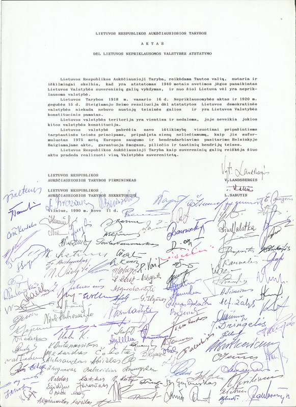 Kovo 11-oji. Lietuvos pabaiga
