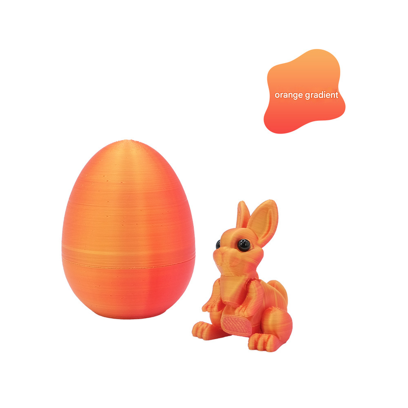 3-Piece Gradual transition to orange-yellow Easter Surprise Egg Set – Identical Interactive Figurines with Hinged Shell, Collectible Holiday Display Toy