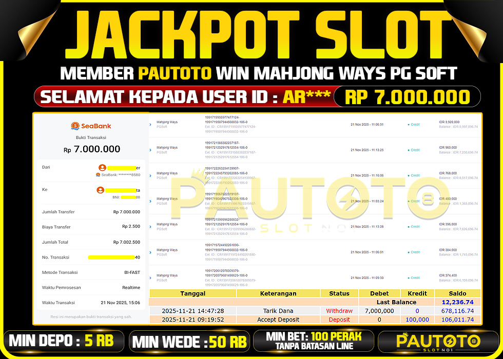 BUKTI JACKPOT LUNAS PAUTOTO