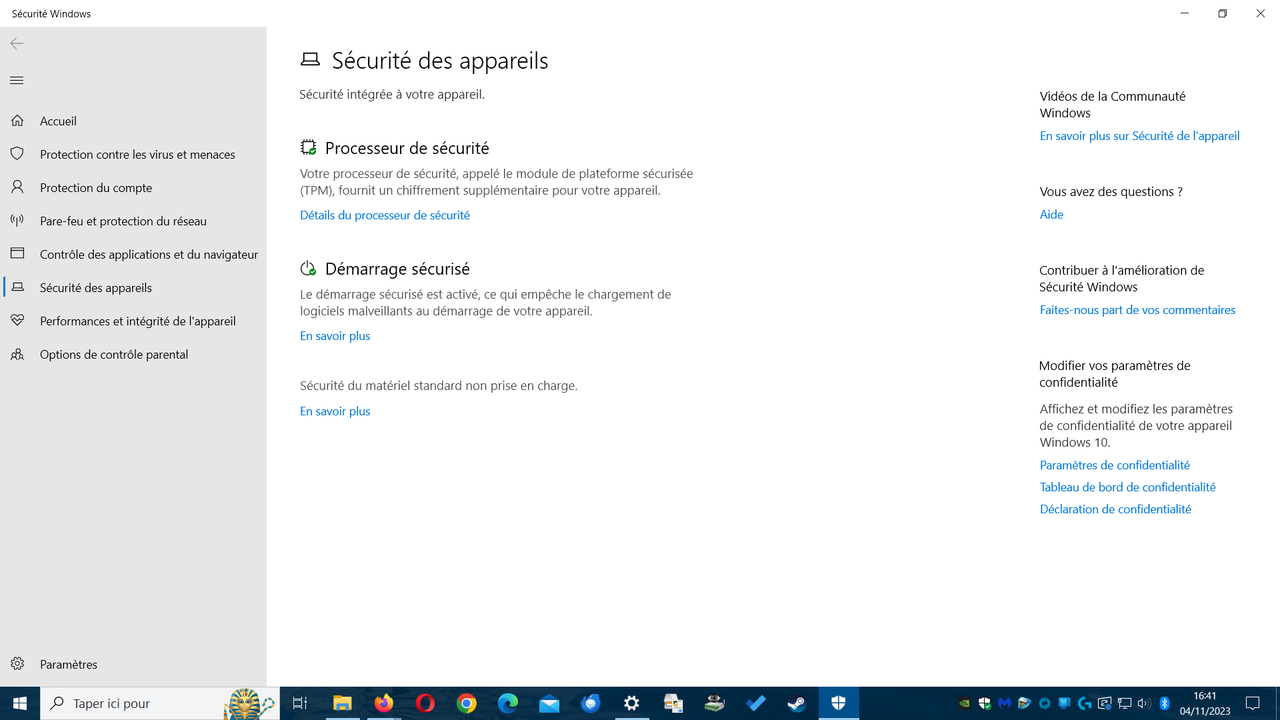 image securite de l'appareil