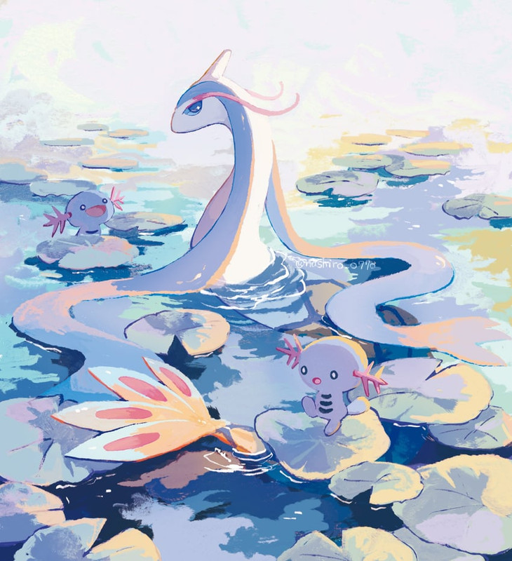 milotic-and-wooper-pokemon-drawn-by-nash