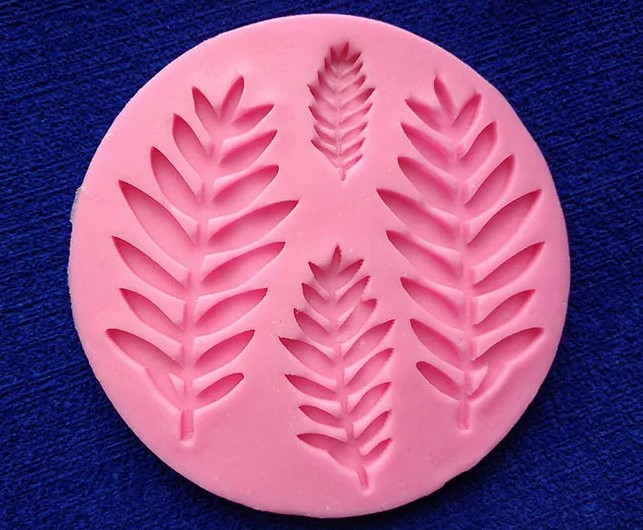 Molde Silicona hoja de helecho o árbol para porcelanicrón tortas fonda