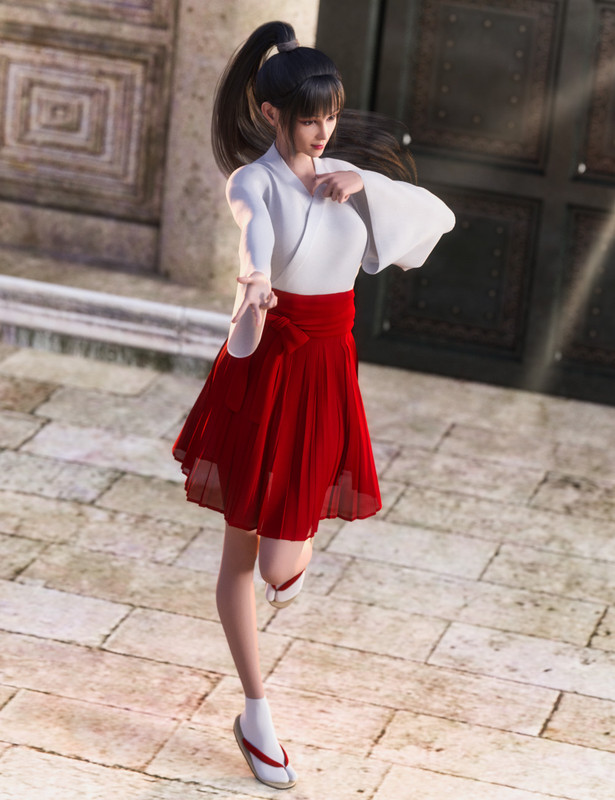 dForce Miko Cosplay Outfit for Genesis 8 Females dForce Miko Cosplay Outfit for Genesis 8 Females