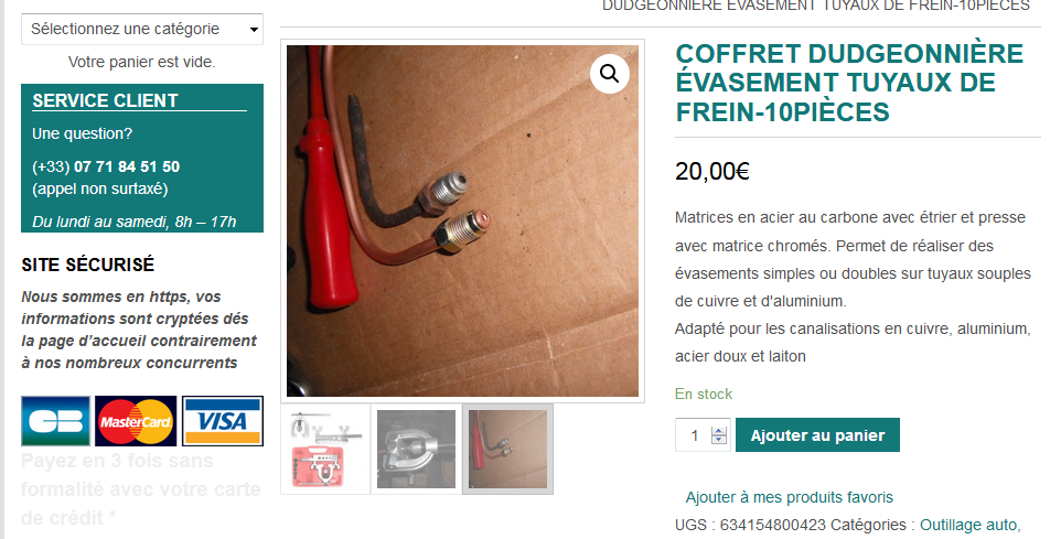 Coffet Dudgeonniére tuyaux de frein .