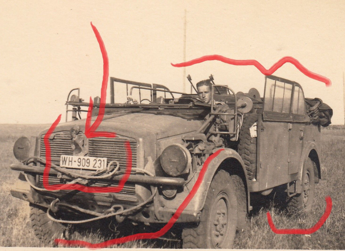 Foto Soldat schwerer Einheits-PKW Auto Horch Ford Rußland Einsat