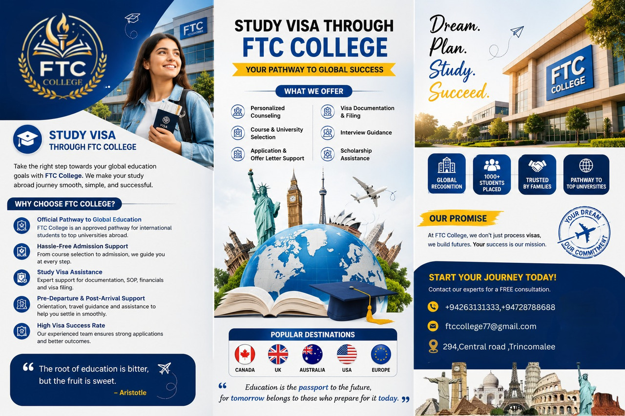 FTC College campus and students - Study abroad consultancy in Trincomalee, Sri Lanka