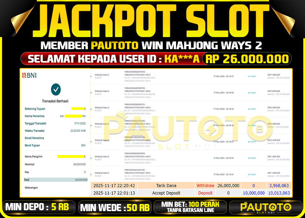 BUKTI JACKPOT LUNAS PAUTOTO