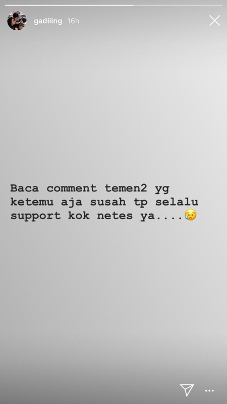 Instastory Gading Marten, Selasa (19/12/2018)