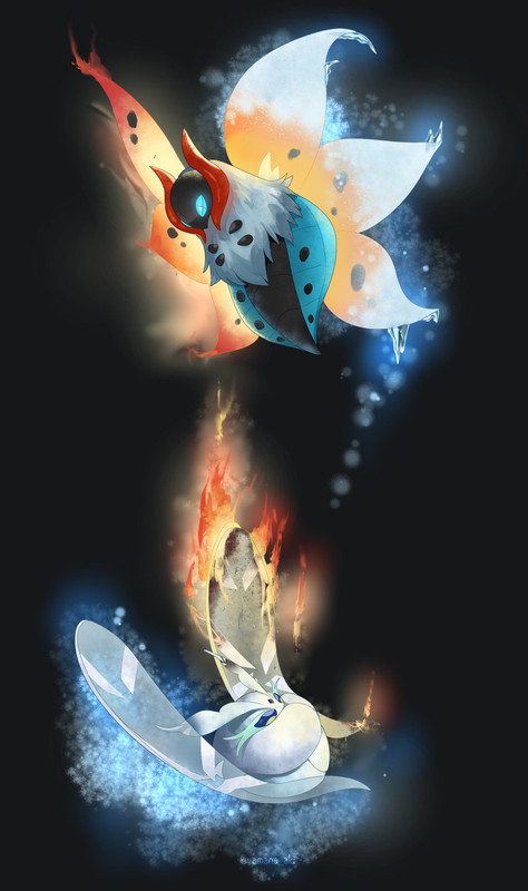 volcarona-and-frosmoth-pokemon-drawn-by-