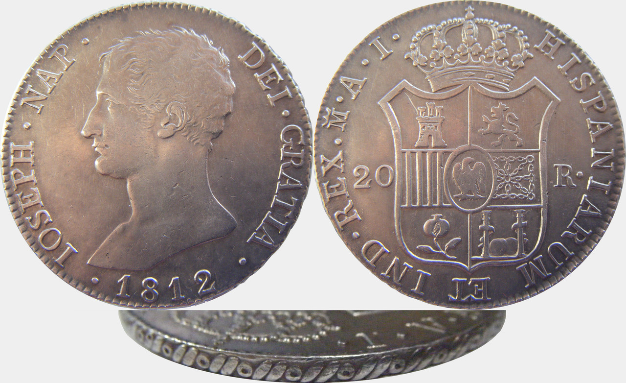 20 Reales 1812. José Napoleón. Madrid AI 20-R-Jose-Napoleon-1812-Madrid-AIg