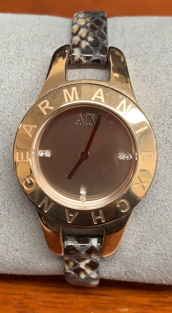 【新品】ARMAANI EXCHANGE ブラックローズゴールド腕時計 メンズ腕時計 ファッション アクセサリー ローズゴールド | kurambon