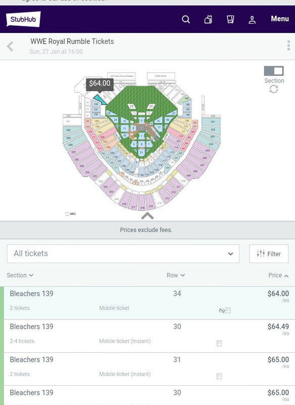 Royal Rumble 2020 Seating Chart