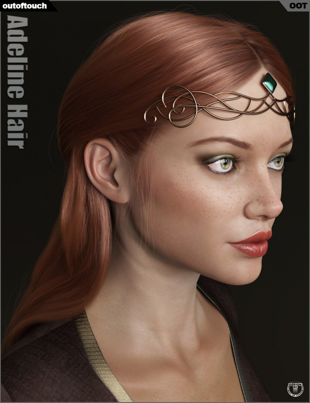 Adeline Hair and Circlets for Genesis 8 Female(s)