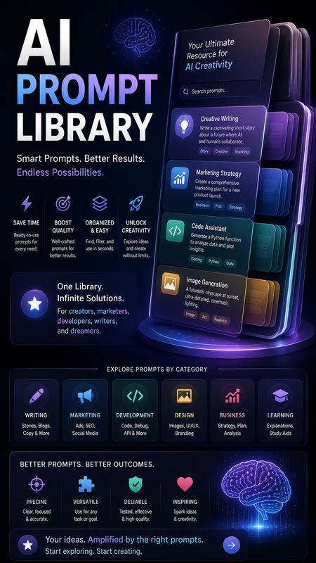 AI Prompt Library Cover Generator