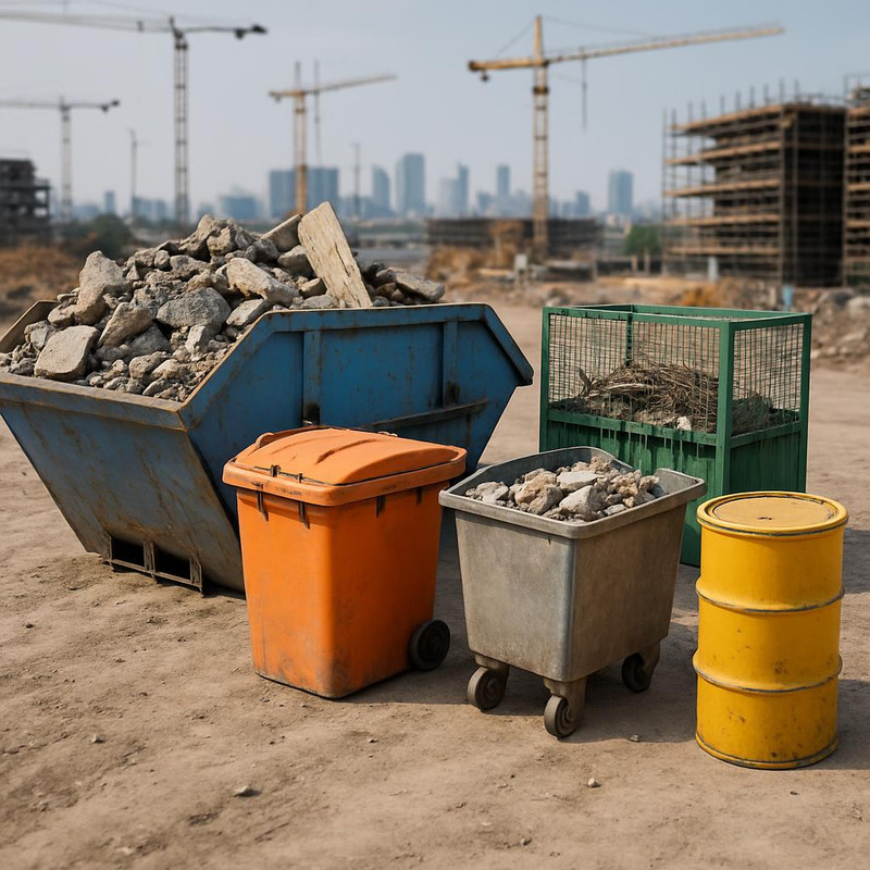 Различные типы контейнеров для строительного мусора