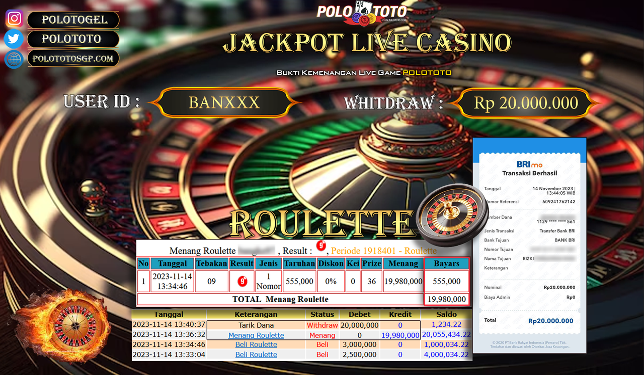 BUKTI PEMBAYARAN JACKPOT DIPOLOTOTO DIBAYAR LUNAS!!!