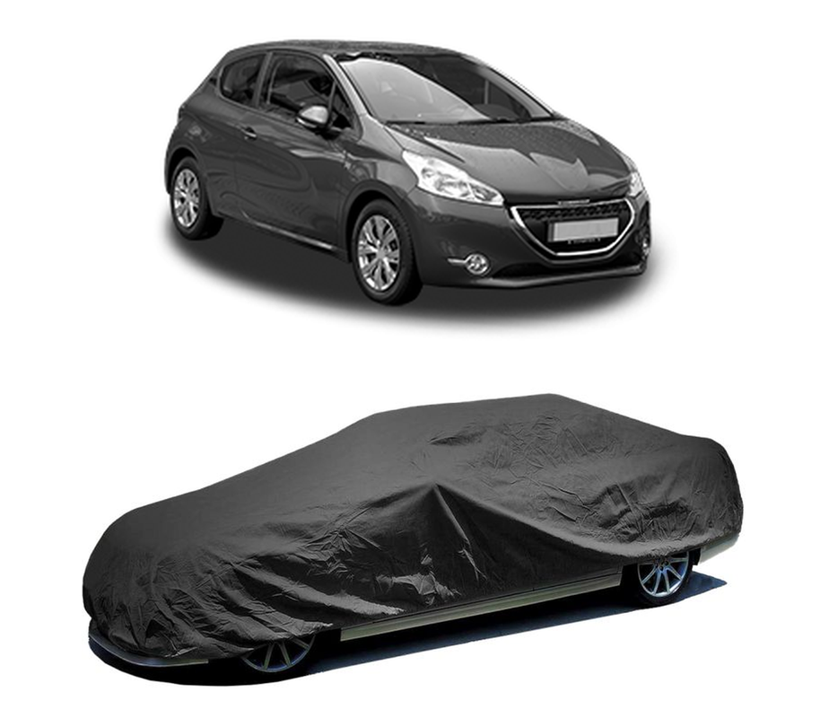 Husa tip prelata auto pentru PEUGEOT 208 Hatchback Van (CR_) 2013 - 2019,culoare negru, material textil impermeabil, rezistanta la intemperii praf UV, CARPASSION Husa Protectie