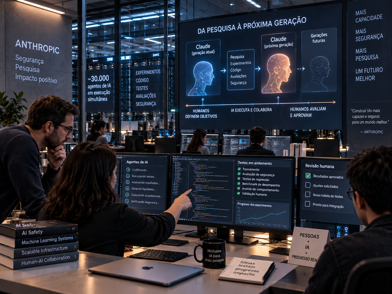 Claude já lidera 26% do trabalho de pesquisa da Anthropic e a IA começa a ajudar a construir sua própria sucessora