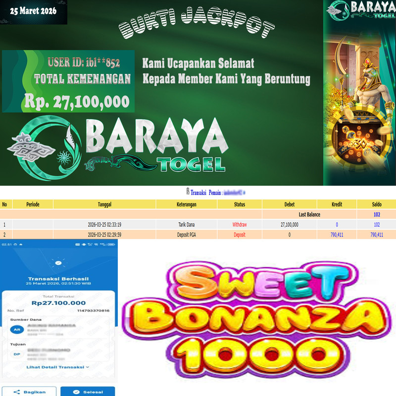 Rp. 27.100.000.- WD LUNAS DI BARAYATOGEL