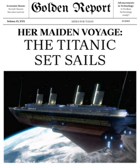 Newspaper announcing Titanic's Maiden Voyage
