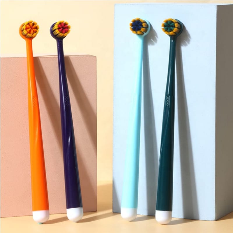 Round Head Soft Bristle Toothbrush – Gentle Deep Cleaning Ergonomic Grip Toothbrush