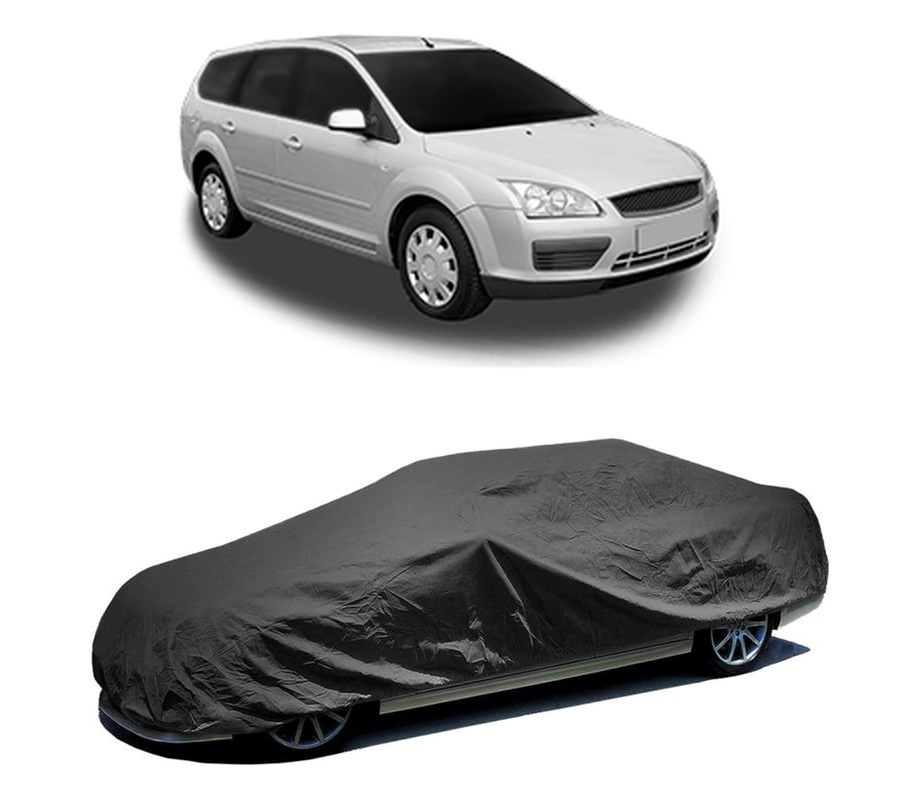 Husa tip prelata auto pentru FORD FOCUS II Estate Van 2009 - 2011,culoare negru, material textil impermeabil, rezistanta la intemperii praf UV, CARPASSION Husa Protectie