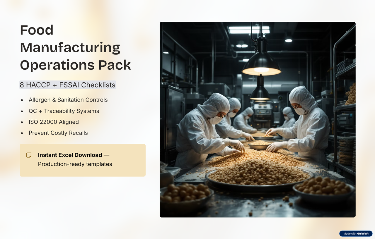 Food Manufacturing Operations Pack