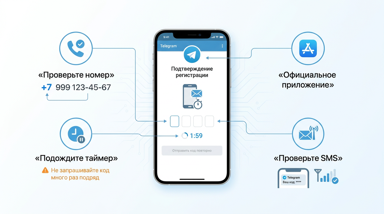 Что делать если не приходит код регистрации Telegram