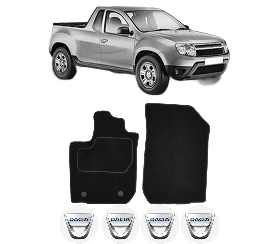 Set Covorase Presuri DACIA LOGAN Pickup (US_) din 2008-2010, Auto, Material Textil Mocheta, 4 Stickere auto cu DACIA