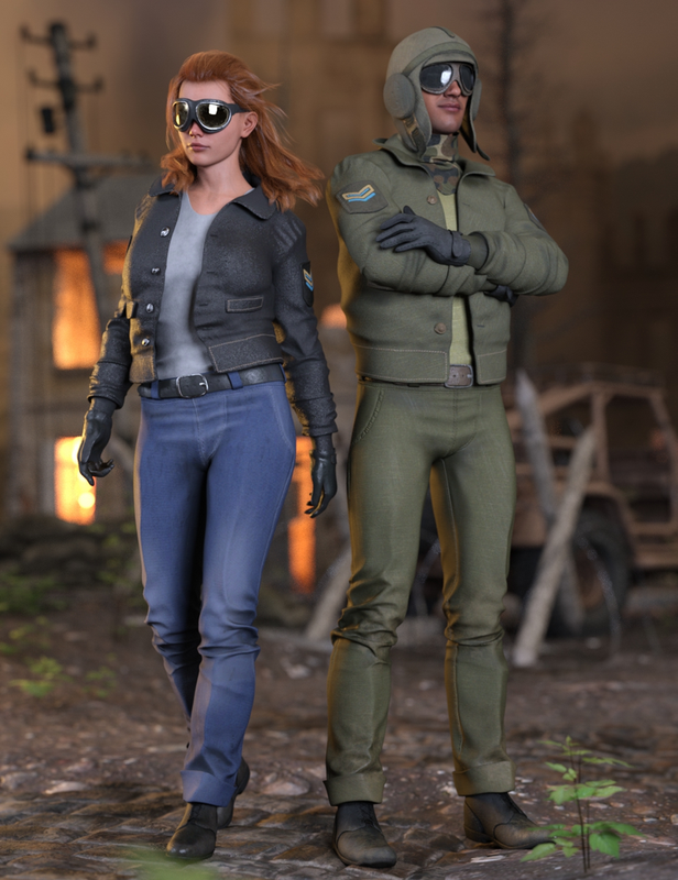 Retro Aviator Outfit for Genesis 9