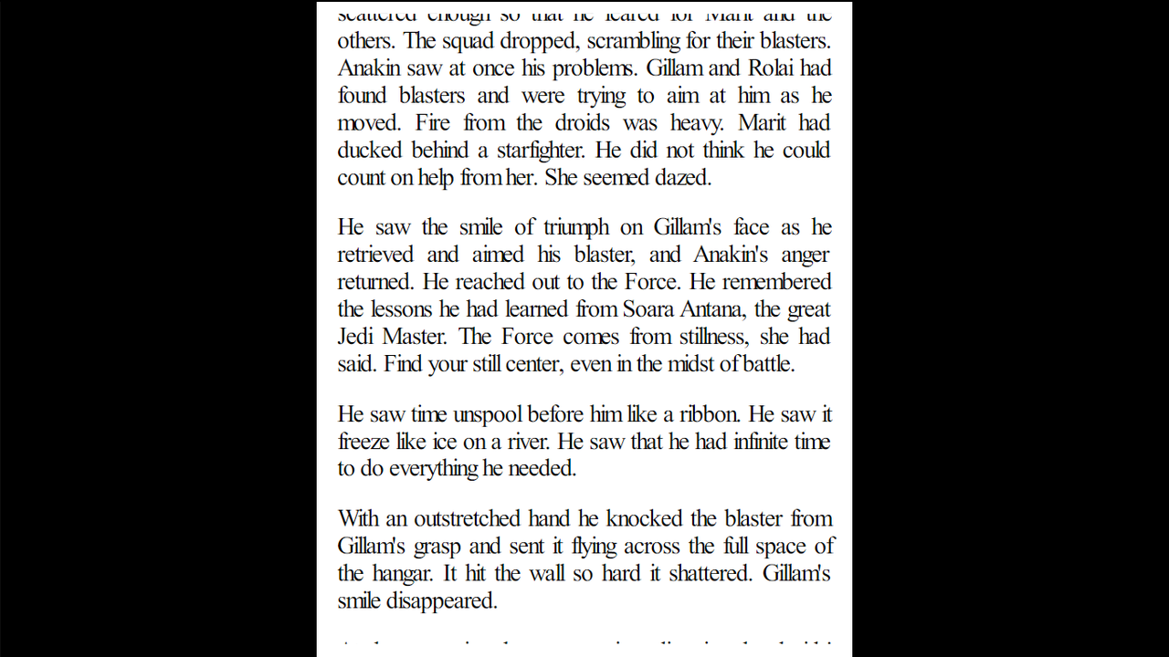 Scales to Anakin who could perceive time as frozen when drawing deeply on the Force Jedi Quest 5 (1