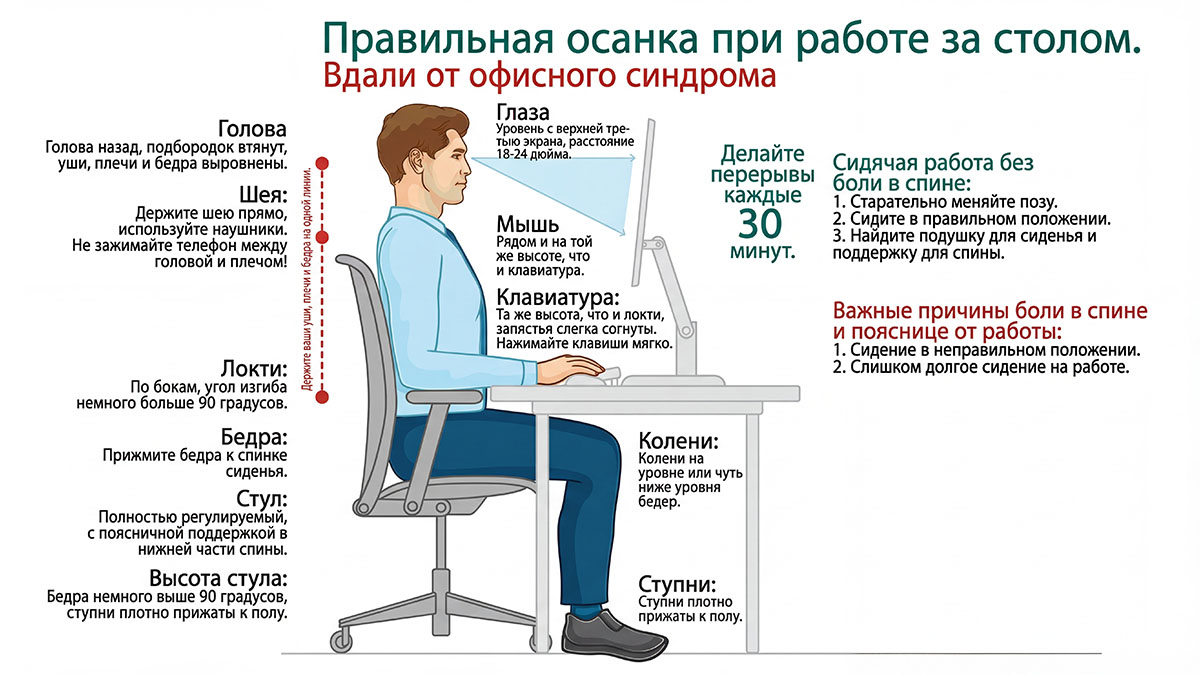 Схема эргономики мебели для фотозоны с указанием высот