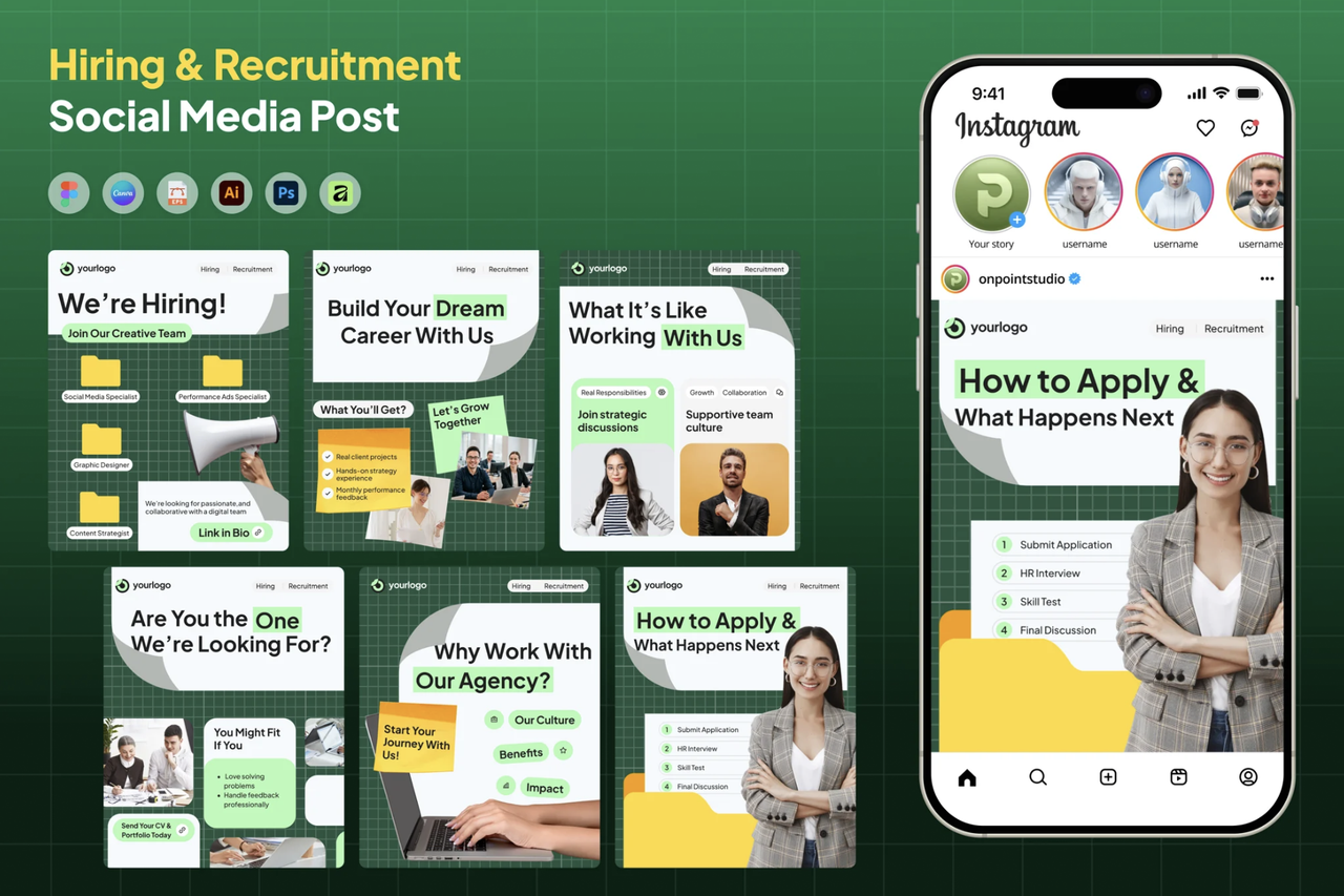 Hiring Recruitment Social Media Instagram Carousel