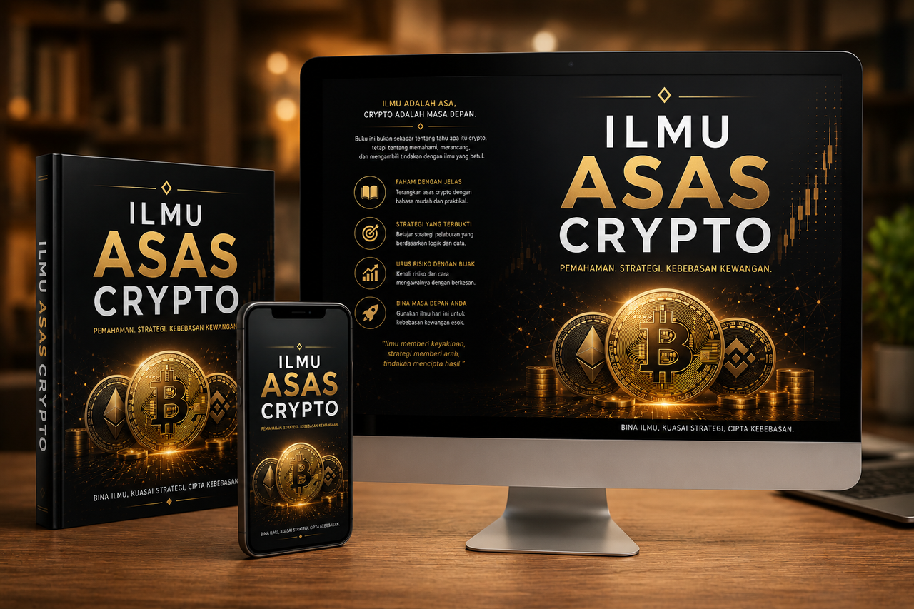 Ebook Ilmu Asas Crypto pada buku, telefon dan komputer