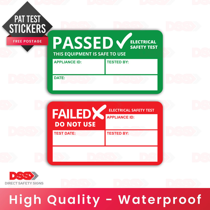 PAT Test Labels Stickers PASSED FAILED