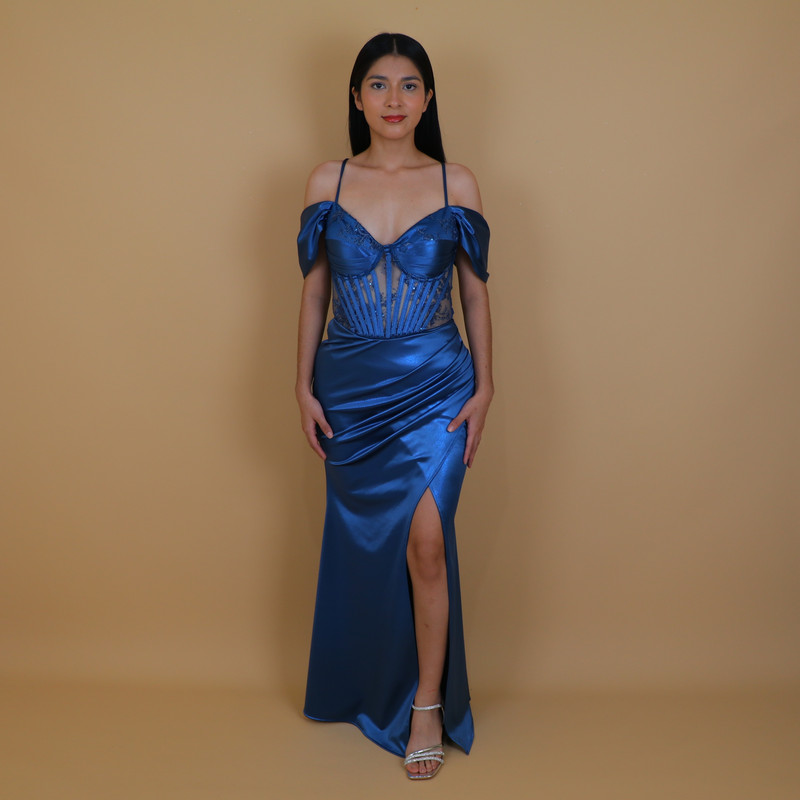 Vestido Pamela Azul Acero