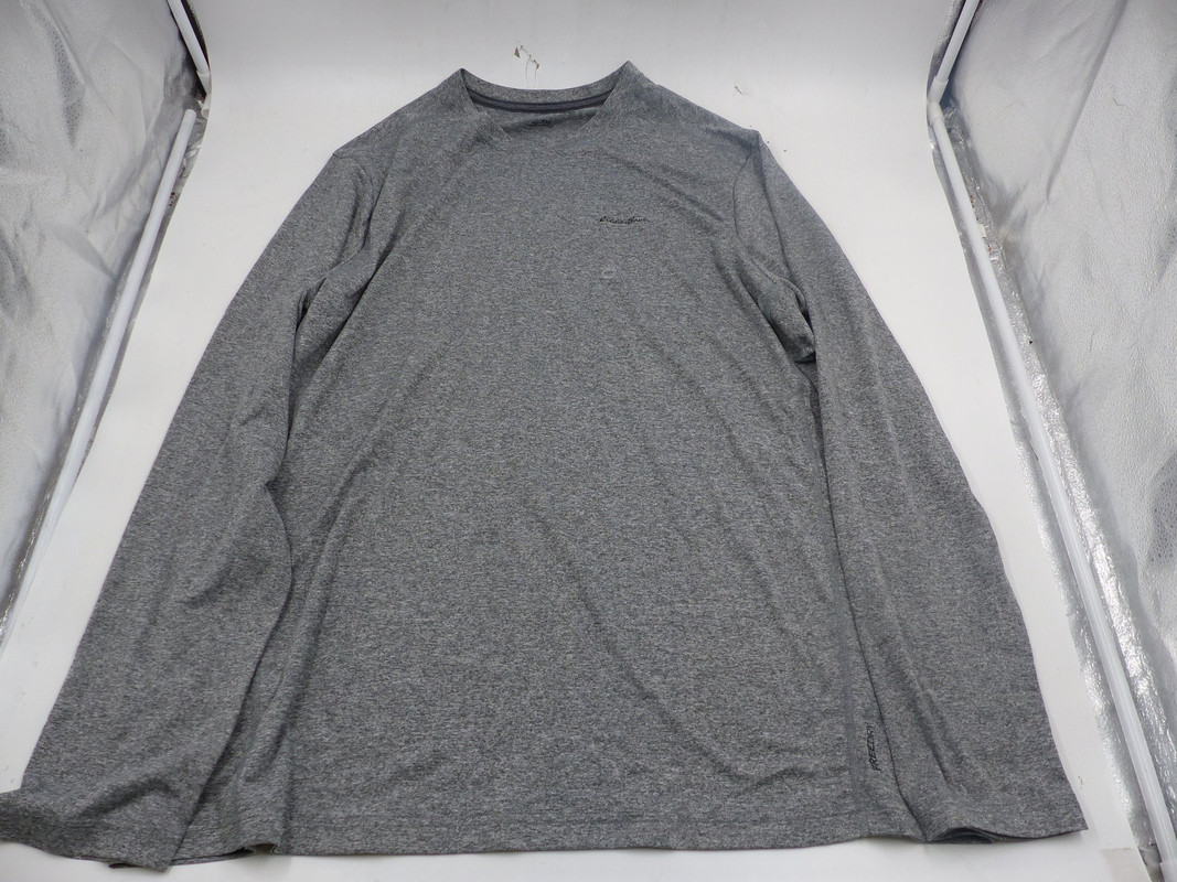 EDDIE BAUER MT LS HYOH CREW 0297 FREEDRY MENS LONG SLEEVE GRAY T-SHIRT SIZE TXL