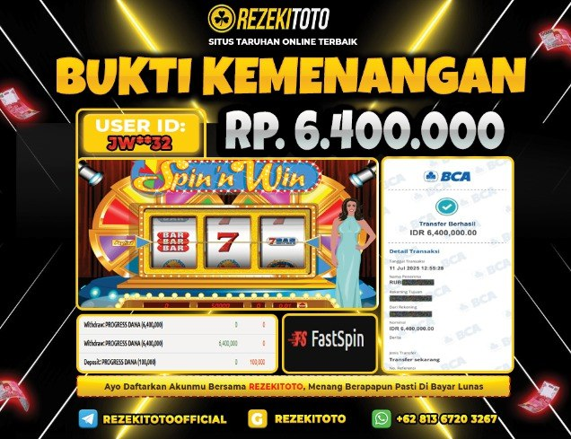 BUKTI KEMENANGAN 12 JULI 2025 SPIN AND WIN 6 JUTA 
