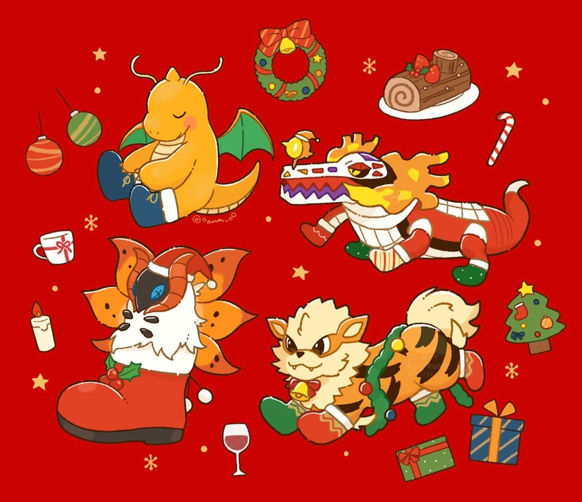 dragonite-arcanine-volcarona-skeledirge-