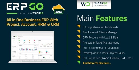 ERPGo SaaS – All In One Business ERP With Project, Account, HRM & CRM