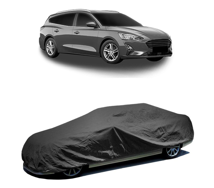 Husa tip prelata auto pentru FORD FOCUS IV Turnier (HP) 2018,culoare negru, material textil impermeabil, rezistanta la intemperii praf UV, CARPASSION Husa Protectie