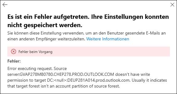Exchange Online error in Admin Center
