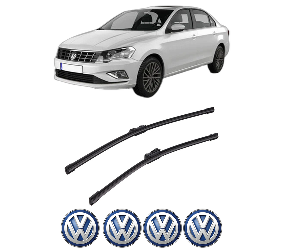 Set stergatoare auto Volkswagen JETTA IV (162, 163, AV3, AV2) din 2010-2018, pentru parbriz auto, 2 bucati, Bosch Aerotwin, din cauciuc siliconat rezistent, 4 Stickere Auto Volkswagen