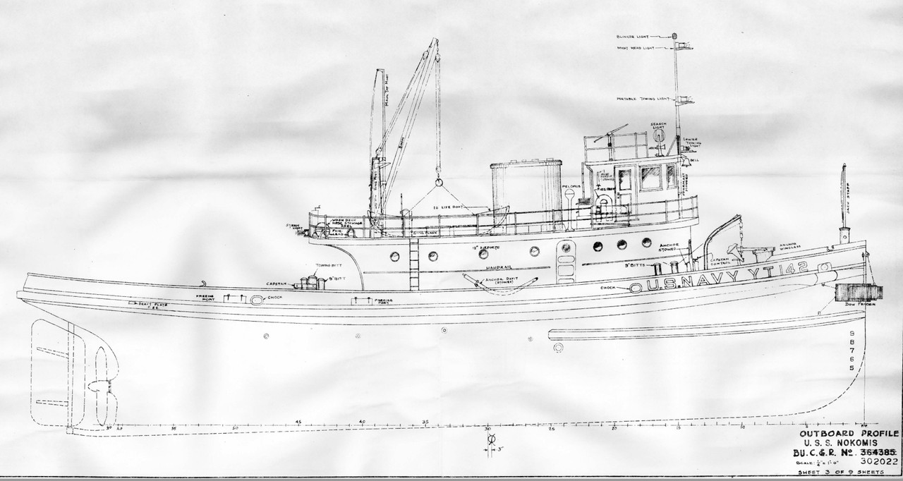 Remorqueur USS Nokomis YT-142 - Pearl Harbor 1941 [réalisation 3D 1/100°] de Iceman29 Outboard-profil