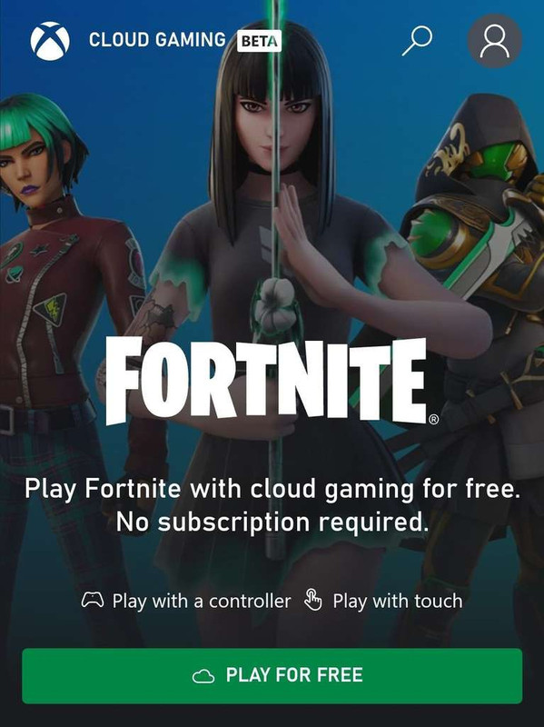 Fornite gratis en Xbox Cloud Gaming 