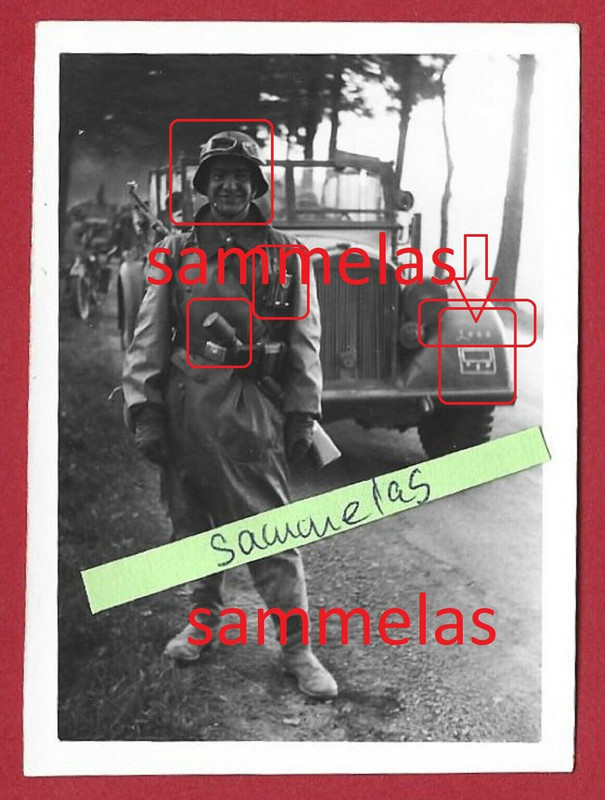 Foto Cherbourg Kradschütze Divisions-Abzeichen der 7.Pz.Div. Normandie