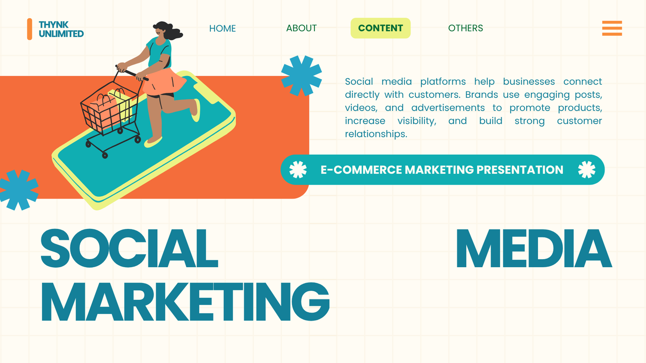 Green and Orange Illustrative E-Commerce Marketing Presentation